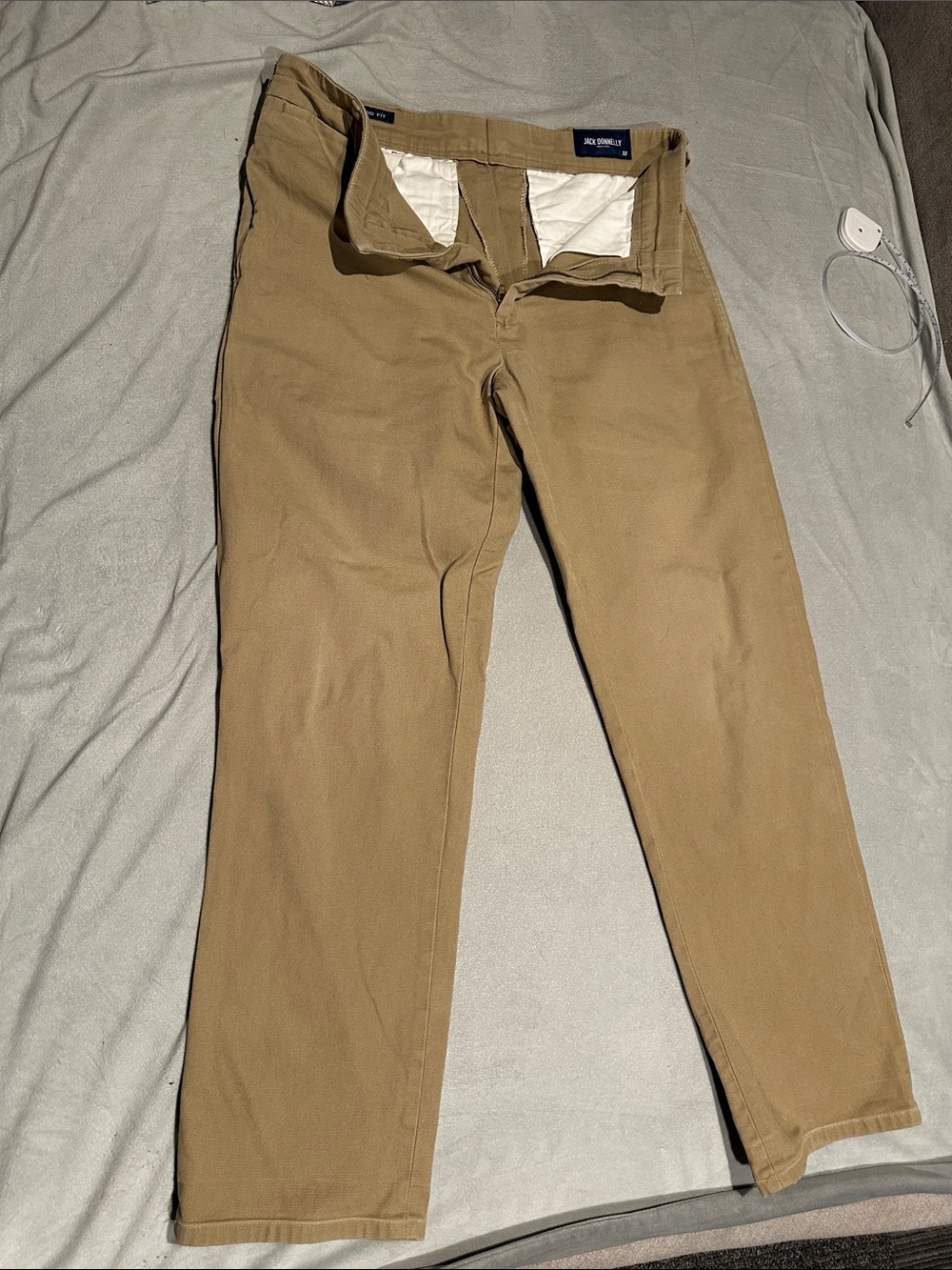 Men's Tan Chino Pants - Classic Straight Fit - Picture 1 of 6